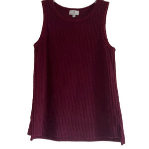 Burgundy Socialite Sleeveless top Nordstrom fuzzy stretchy size medium